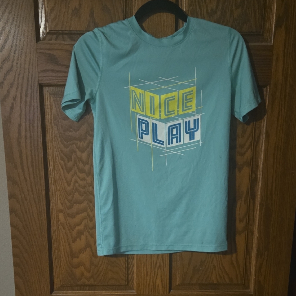 All in Motion Teal T-Shirt with Graphic Design